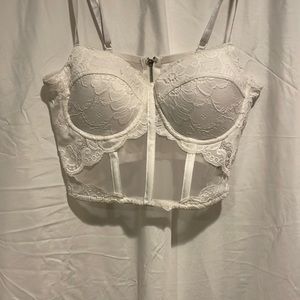 White cropped corset